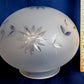 Vintage Heavy Glass Lampshade Frosted Etched Floral Design Small Replacement Globe Cover Sconce Flush Mount Electric Fixture 3.25” Fitter