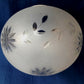 Vintage Heavy Glass Lampshade Frosted Etched Floral Design Small Replacement Globe Cover Sconce Flush Mount Electric Fixture 3.25” Fitter