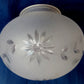 Vintage Heavy Glass Lampshade Frosted Etched Floral Design Small Replacement Globe Cover Sconce Flush Mount Electric Fixture 3.25” Fitter