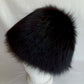 Vintage Black Rabbit Fur Hat Cloche Style Satin Lining Padded Warm Winter Hat Unisex Small Size Hat 20 1/2” Around Inside
