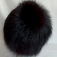 Vintage Black Rabbit Fur Hat Cloche Style Satin Lining Padded Warm Winter Hat Unisex Small Size Hat 20 1/2” Around Inside
