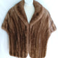 Medium Brown Real Mink Fur Cape Stole Open Front High Shawl Collar Lining Pockets Women Wedding Bridal Bolero Wrap Size XL