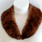 Vintage Authentic Mink Fur Collar for Sweater Jacket or Coat Satin Lining Closure Genuine Fur Reddish Brown Women's Accessories