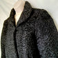 Vintage Black Fur Astrakhan Karakul Persian Lamb Coat Women Winter Coat Genuine Fur Coat - Size M