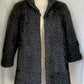 Vintage Black Fur Astrakhan Karakul Persian Lamb Coat Women Winter Coat Genuine Fur Coat - Size M