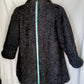 Vintage Black Fur Astrakhan Karakul Persian Lamb Coat Women Winter Coat Genuine Fur Coat - Size M