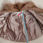 Vintage Blonde Beige Real Mink Fur Cape Stole Open Front Shawl Collar Pockets Women Outerwear Wrap Wedding Bridal Bolero Size S