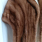 Medium Brown Real Mink Fur Cape Stole Open Front High Shawl Collar Lining Pockets Women Wedding Bridal Bolero Wrap Size XL