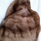 Medium Brown Real Mink Fur Cape Stole Open Front High Shawl Collar Lining Pockets Women Wedding Bridal Bolero Wrap Size XL