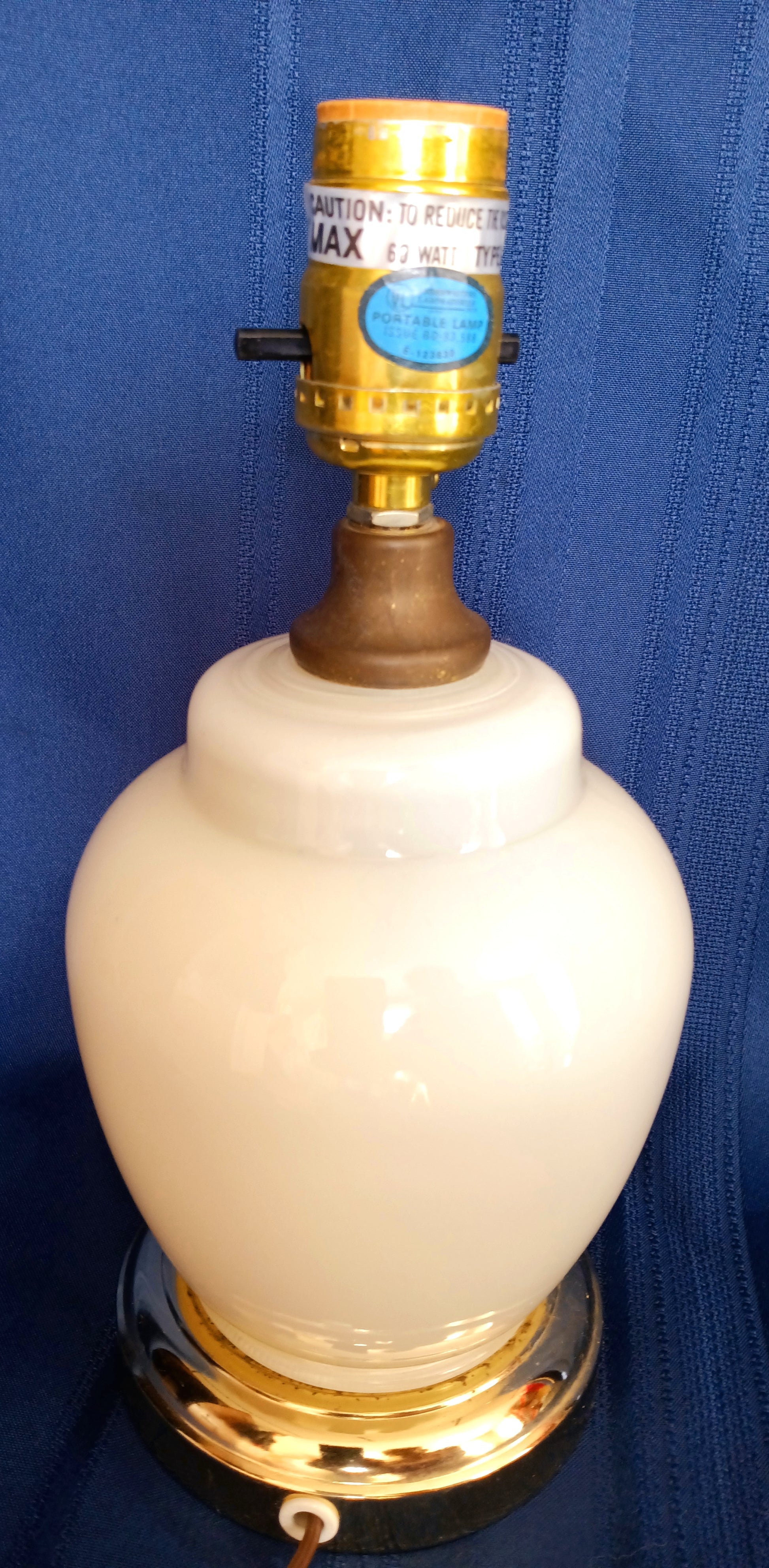 Vintage Small Electric Lamp Clear Crystal Pressed Glass Brass