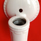 Antique Vintage One Light White Glazed Ceramic Porcelain Round Sconce Plug In Pull Chain Bathroom Flush Mount Fixture Retro Lighting