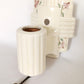 Vintage Art Deco One Light Floral Off White Glazed Ceramic Porcelain Sconce Plug In Pull Chain Bathroom Flush Mount Fixture Retro Lighting