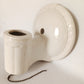 Antique Vintage One Light White Glazed Ceramic Porcelain Round Sconce Plug In Pull Chain Bathroom Flush Mount Fixture Retro Lighting