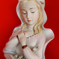 Lefton China Mary Madonna Bust Figurine Hand Painted Gilded Pastels Bisque Porcelain Statuette Catholic Religious Décor 7 1/2"H-Japan
