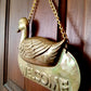 Vintage Brass Duck Welcome Door Plaque w/ Hanging Chain Mallard Duck Welcome Sign Home Décor-NOS