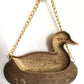 Vintage Brass Duck Welcome Door Plaque w/ Hanging Chain Mallard Duck Welcome Sign Home Décor-NOS