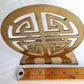 Vintage Pair of Solid Brass Round Bookends Chinese Shou Symbol Design Oriental Asian Home Decor