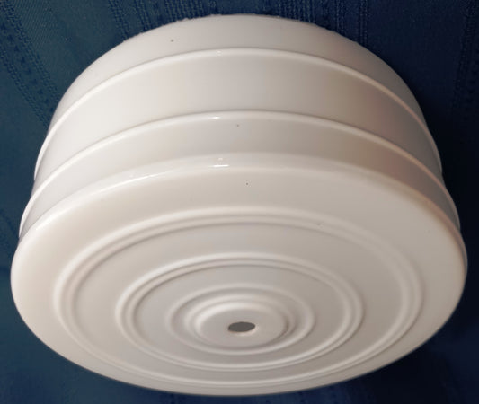 Vintage Opal White Glass Drum Replacement Lampshade with Center Hole Flush Mount Ceiling Wall Fixture Cover Light 8”D