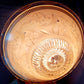 Vintage Art Deco Lampshade White Raised Floral Design and Clear Glass Round Shade Ceiling Pendant Light 3 Holes Scalloped Rim 10 1/2” D