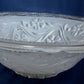 Vintage Art Deco Lampshade White Raised Floral Design and Clear Glass Round Shade Ceiling Pendant Light 3 Holes Scalloped Rim 10 1/2” D