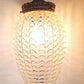 Hollywood Regency Large Pendant L&L WMC Light Fixture Clear Glass Beehive Shaped Shade Nemo1972 Finial Chain Canopy Hanging Lamp Retro