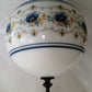 Vintage L&L WMC 1971 Ceiling Fixture Pendant Quoizel Abigail Adams Blue Poppy Floral Milk Glass Globe Canopy Porcelain Light Socket Finial