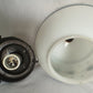 Vintage L&L WMC 1971 Ceiling Fixture Pendant Quoizel Abigail Adams Blue Poppy Floral Milk Glass Globe Canopy Porcelain Light Socket Finial