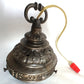 Vintage L&L WMC 1971 Ceiling Fixture Pendant Quoizel Abigail Adams Blue Poppy Floral Milk Glass Globe Canopy Porcelain Light Socket Finial