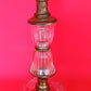 Vintage Mid Century Clear Pressed Glass Candlestick Footed Small Lamp Vanity Table Nightstand Lamp Retro Lighting