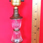 Vintage Mid Century Clear Pressed Glass Candlestick Footed Small Lamp Vanity Table Nightstand Lamp Retro Lighting