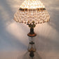 Vintage Mid Century Clear Pressed Glass Candlestick Footed Small Lamp Vanity Table Nightstand Lamp Retro Lighting