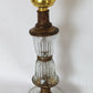 Vintage Mid Century Clear Pressed Glass Candlestick Footed Small Lamp Vanity Table Nightstand Lamp Retro Lighting