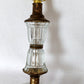 Vintage Mid Century Clear Pressed Glass Candlestick Footed Small Lamp Vanity Table Nightstand Lamp Retro Lighting
