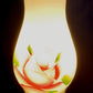 Vintage Milk Glass Hurricane Electric Lamp Footed Base Painted Red Rose Flowers Chimney Shade Bedroom End Table Lamp Country Décor