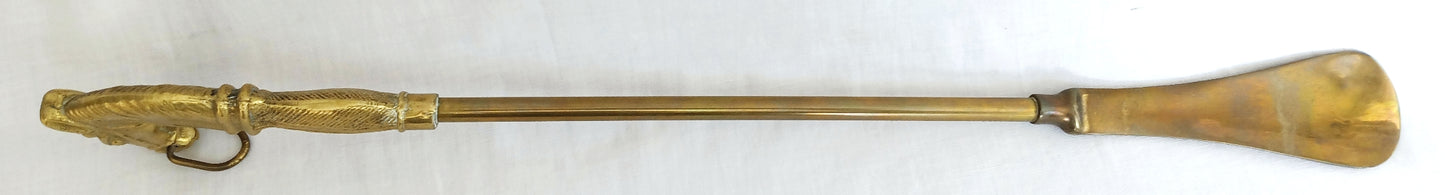 Vintage Equestrian Solid Brass Horse Head Design Shoehorn Long Handle Gift for Him or Her
